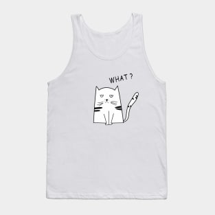 Cat What - Funny Cat Face Tank Top